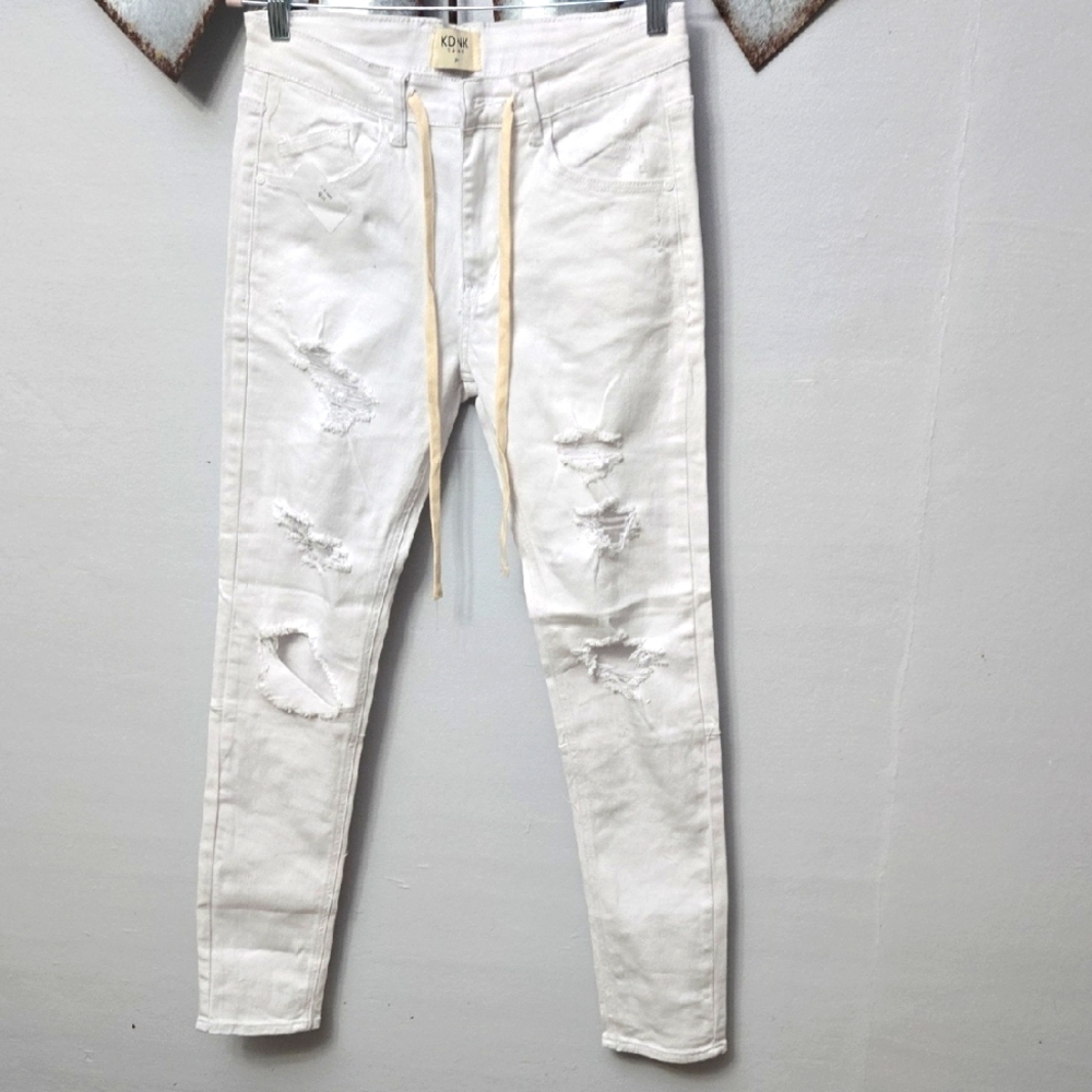 White Distressed Skinny Jeans
